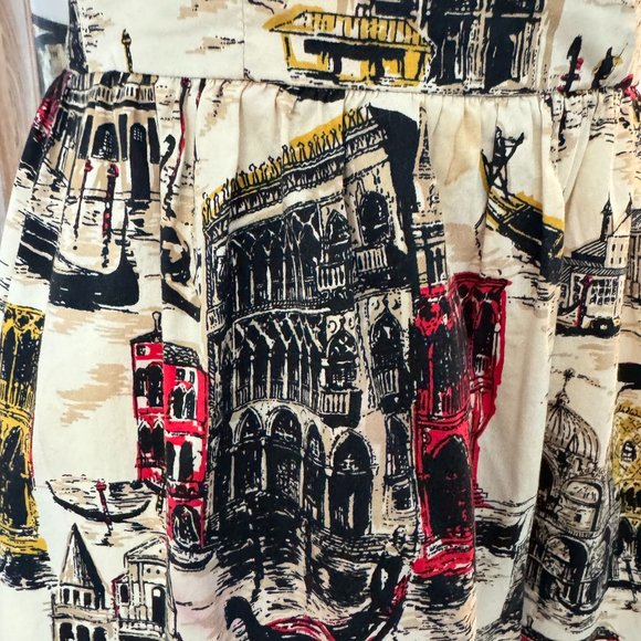 David Meister Cityscape Printed Halter Dress (Size 4) - Picture 6 of 7